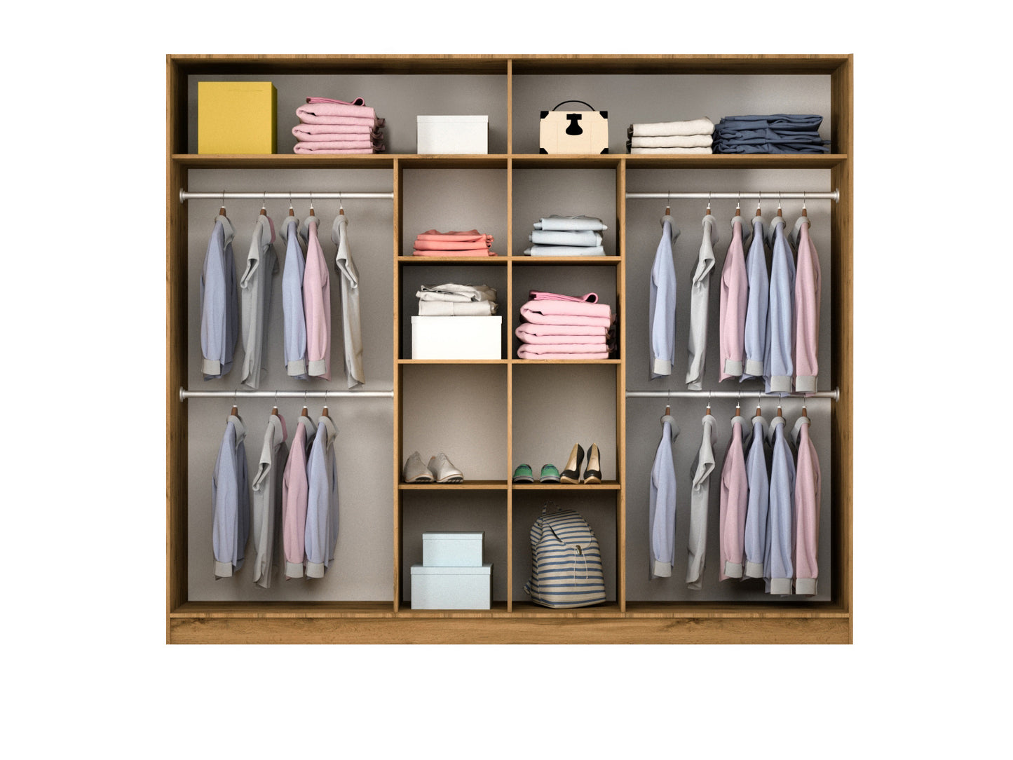 PRAGA 250 Wardrobe White/Mirror