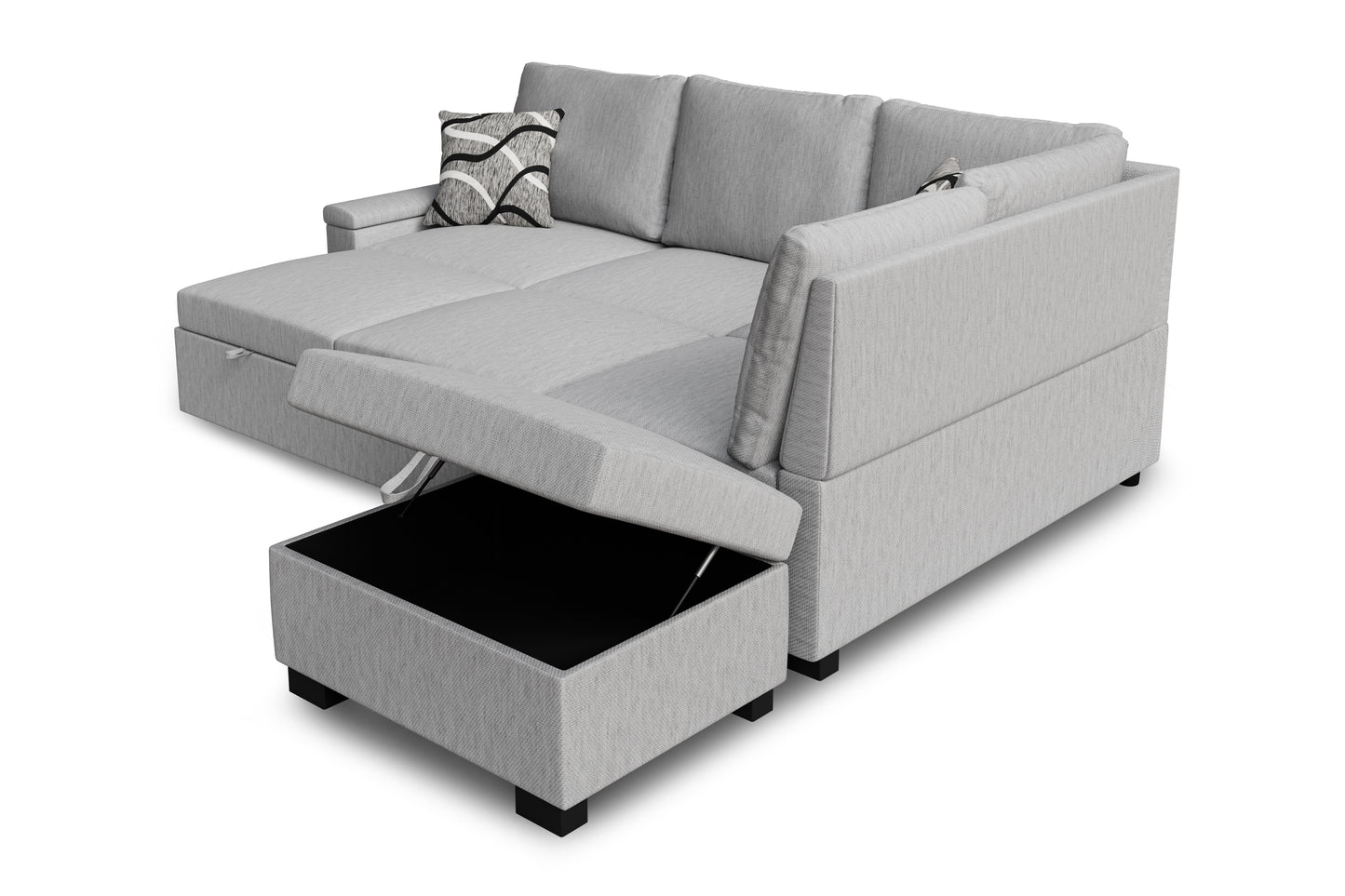 Corner sofa bed Abigail DF-018CSBR right-hand - Grey