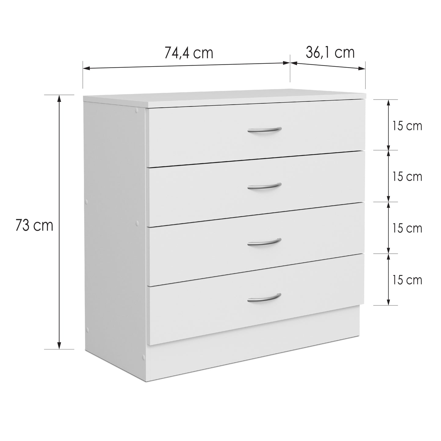 Chest of drawers Essential DF-BR103CD-4D - white