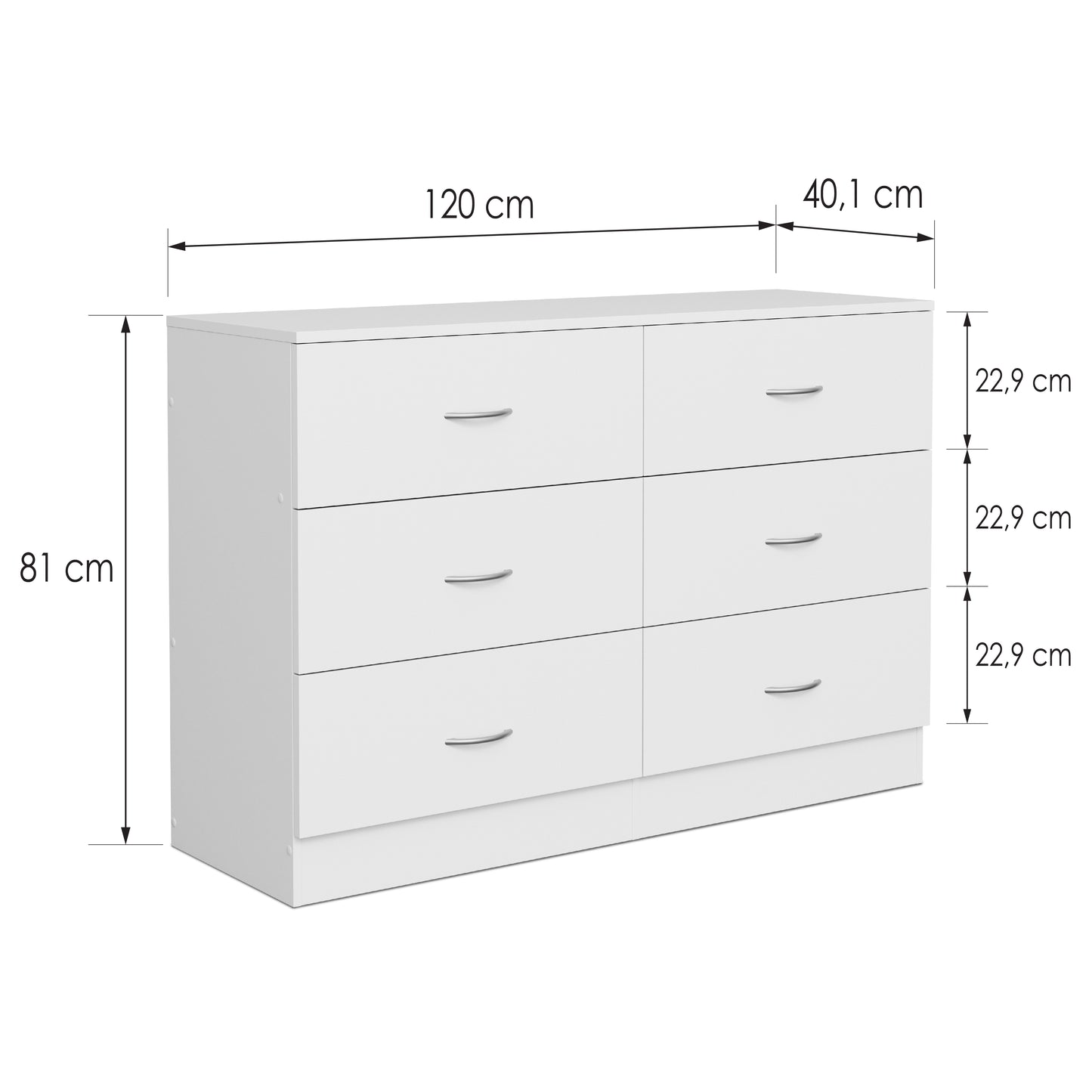 Chest of drawers Essential DF-BR106CD-6D - white