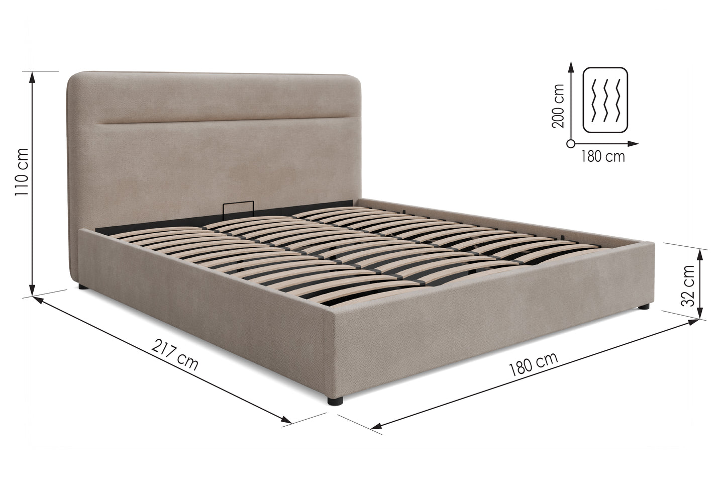 Bed Everett DF-207UOB_SK - Grey
