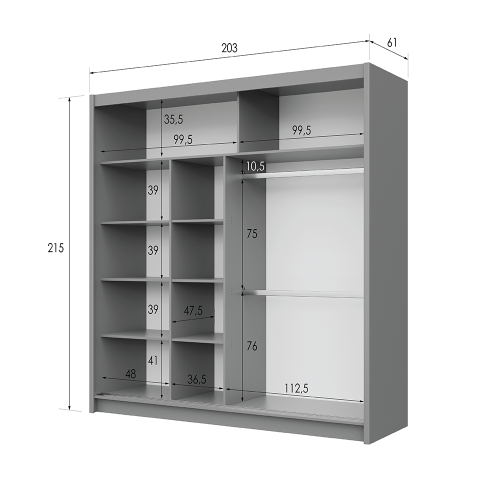 Wardrobe DAKOTA 203 Graphite