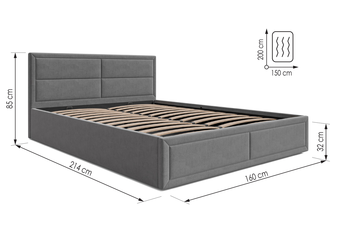 Bed Jayden DF-206UOB_K - Sand