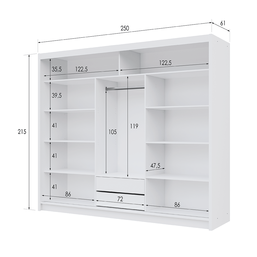 Wardrobe BATUMI 250 White