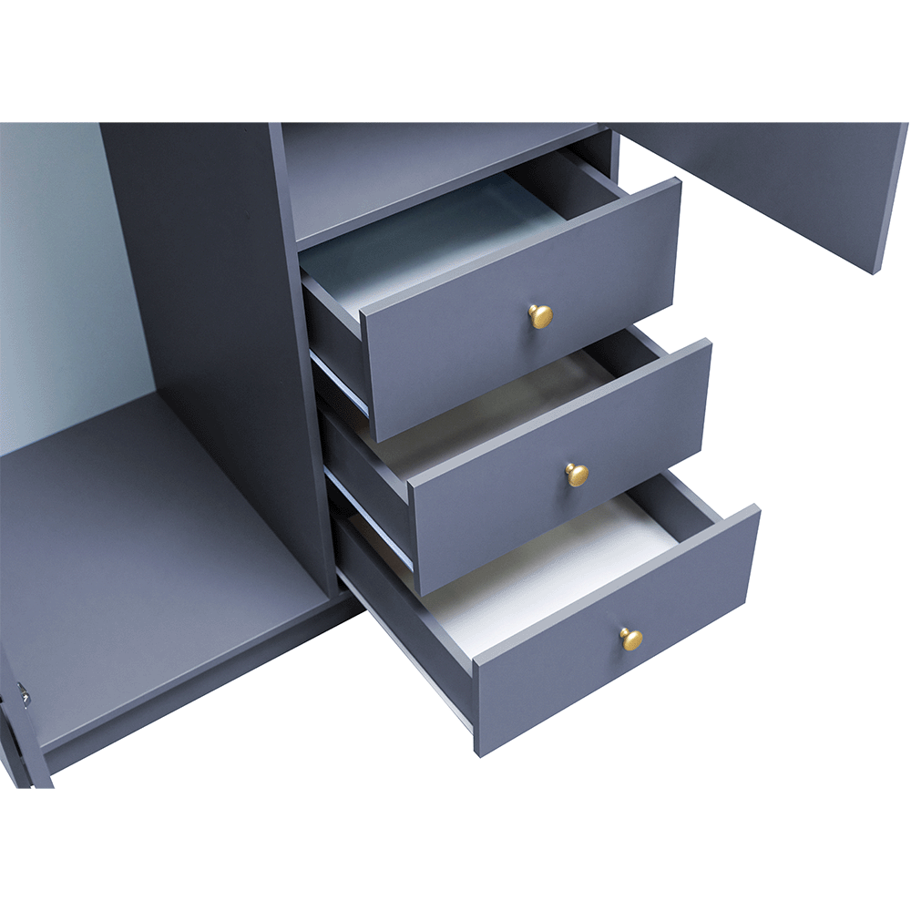 Wardrobe SIENA II D2 Plum + Mirror