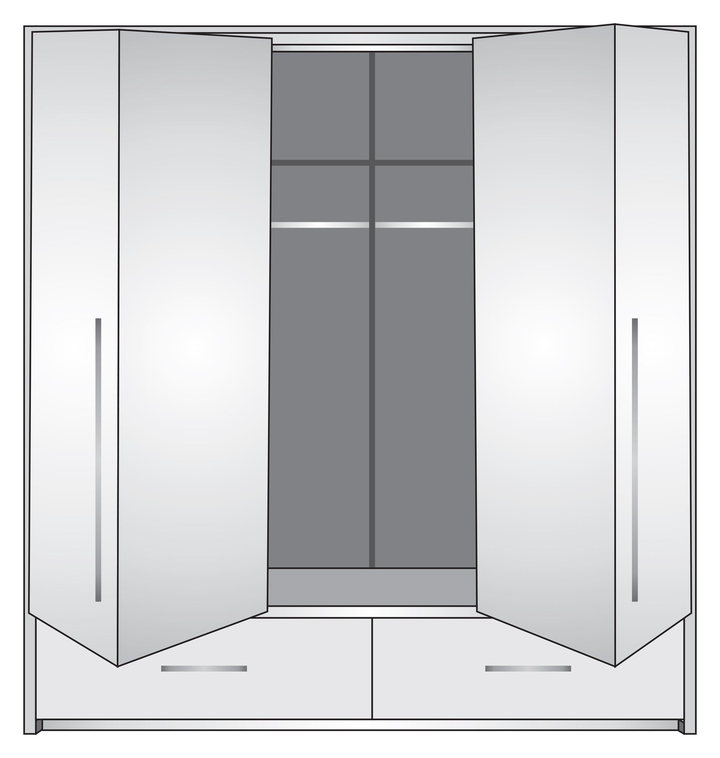 TOLEDO 210 Wardrobe GRAFIT