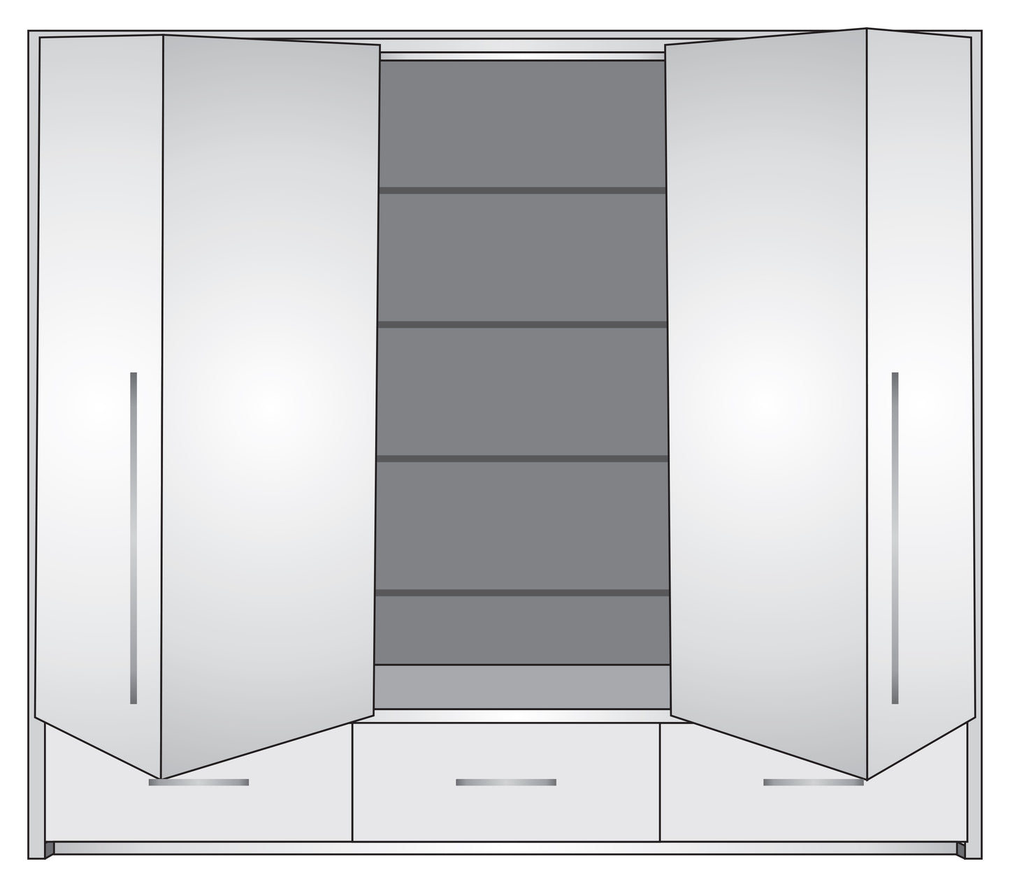 TOLEDO 255 Wardrobe White