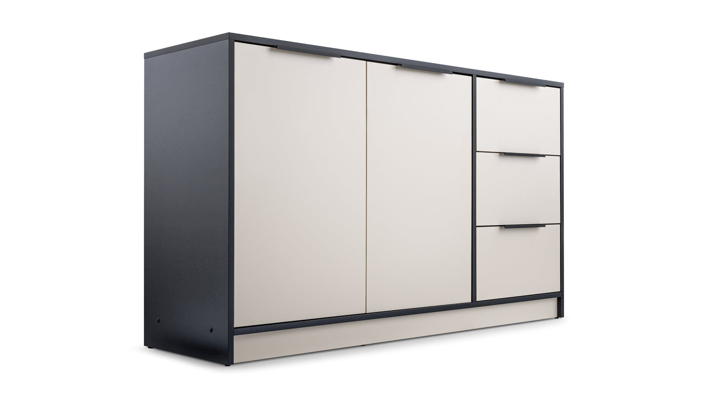 Sideboard LATI - 2D3S Black / Cashmere