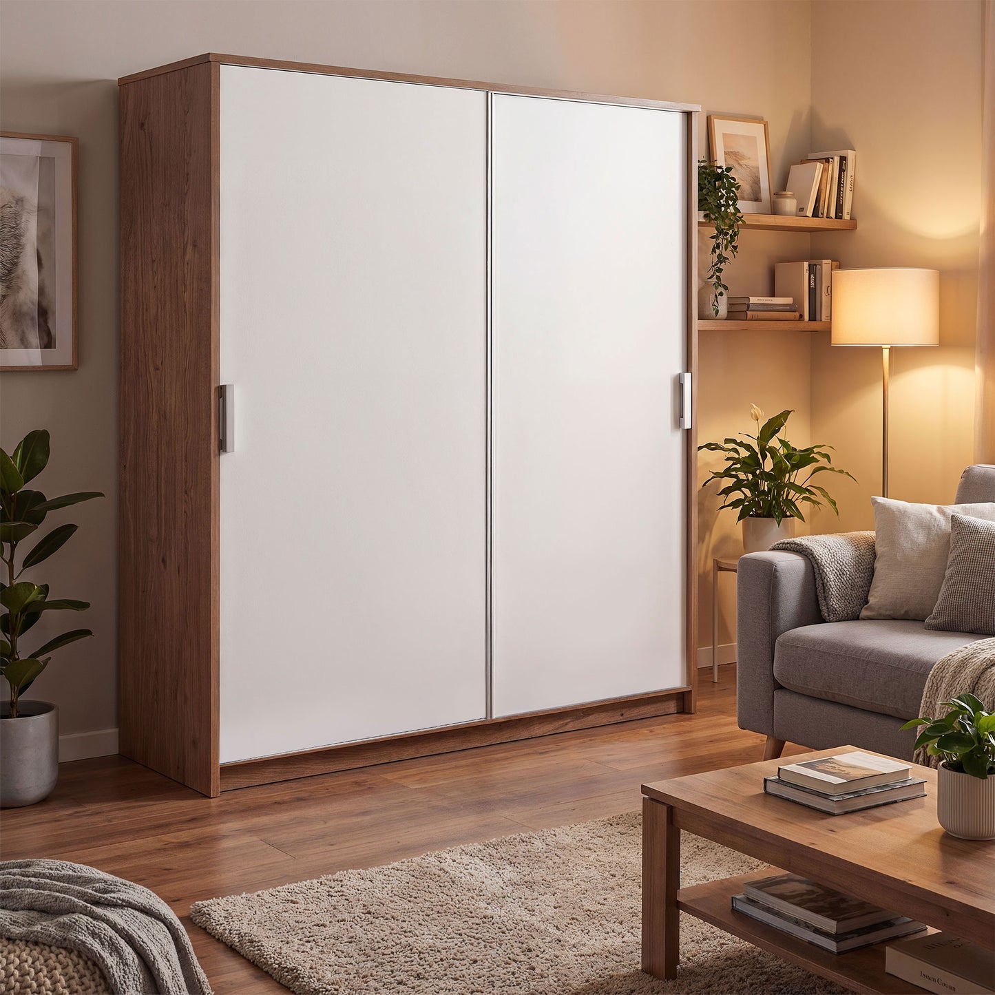 Sliding wardrobe Oakridge DF-CF311SWR-2DR-180 - White / Oak