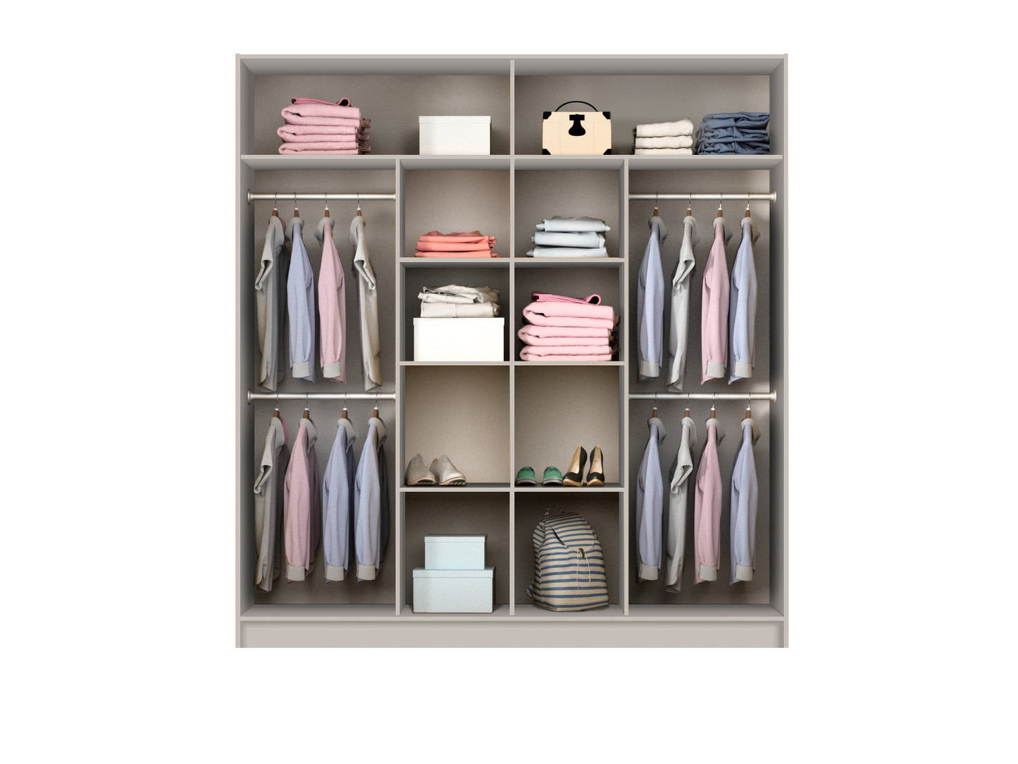 PRAGA 200 Wardrobe Sand Beige/Mirror