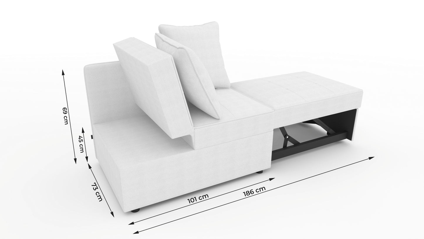 Sofa bed Lelani DF-015SBR right-hand - Grey