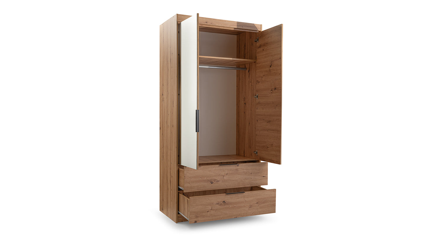 Wardrobe MAJORKA 103 Oak ARTISAN/Mirror
