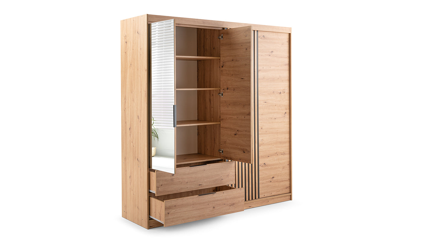 Wardrobe MAJORKA 203 Oak ARTISAN/Mirror