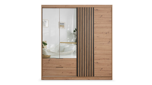 Wardrobe MAJORKA 203 Oak ARTISAN/Mirror