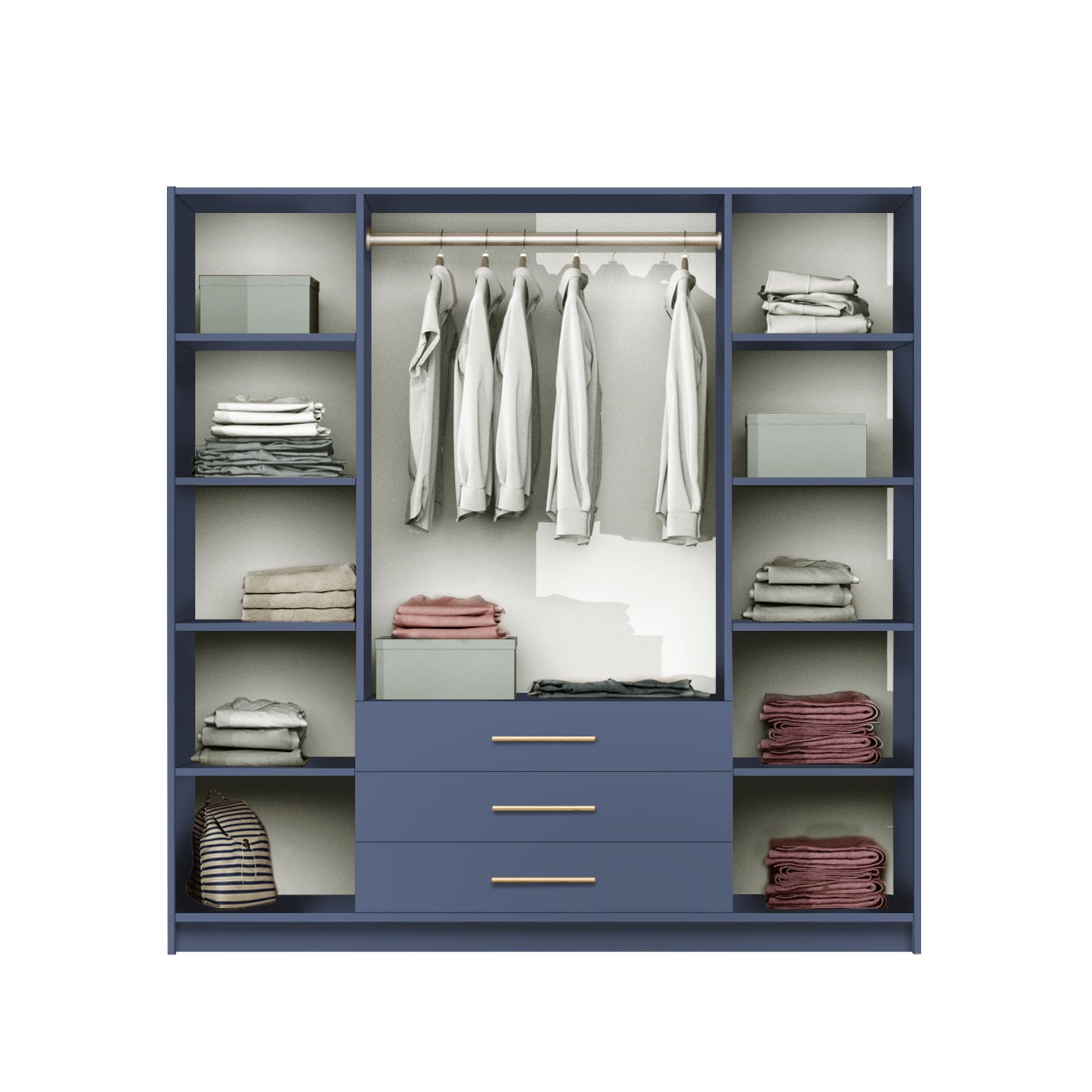 BALI II D4 Wardrobe Dull Blue Mirror