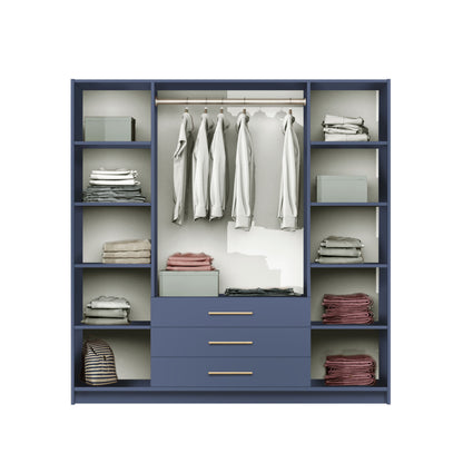 BALI II D4 Wardrobe Dull Blue Mirror