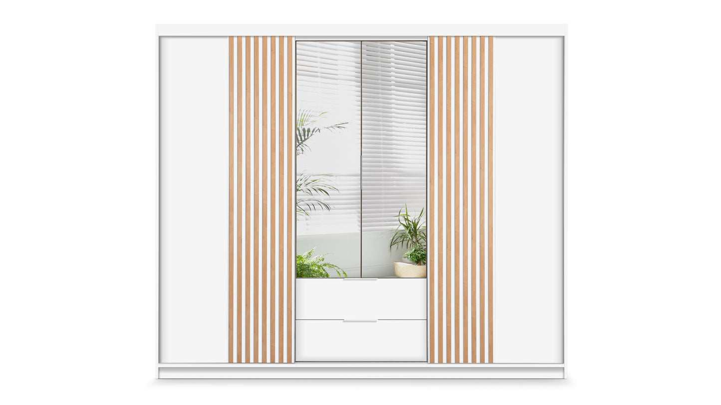 Wardrobe MAJORKA 250 White /Mirror