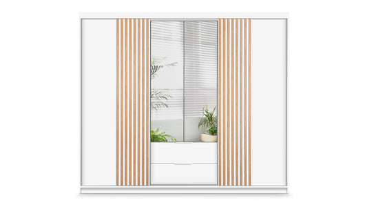 Wardrobe MAJORKA 250 White /Mirror