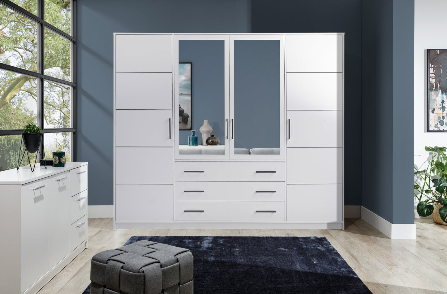 Wardrobe BALI 240 White + Mirror