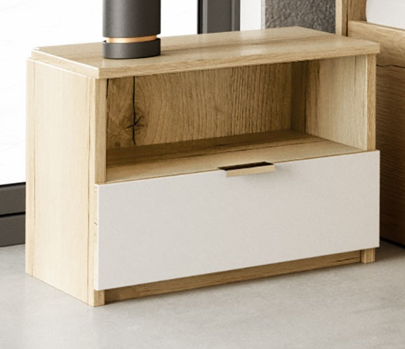 Bedside Table PANAMA Natural Oak / White