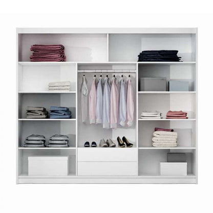 PARIS LUX 250cm Sliding Door Wardrobe White