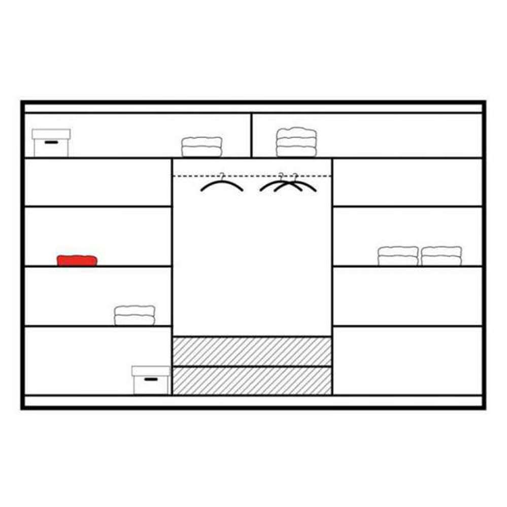 PARIS LUX 250cm Sliding Door Wardrobe White