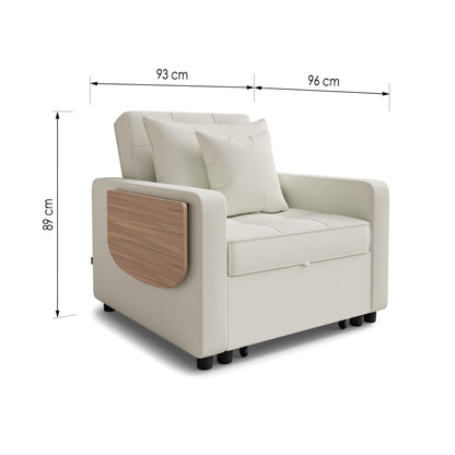 Armchair sofa bed Suzie DF-014ACSB - Cream