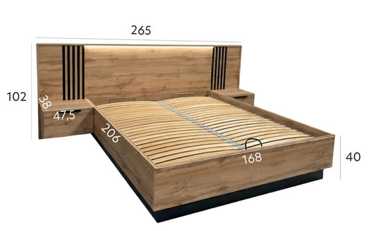 Bed BALI Lux D2 Oak Wotan