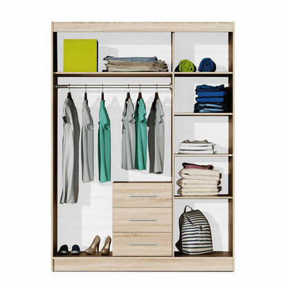 Wardrobe BALI D3 White + Mirror