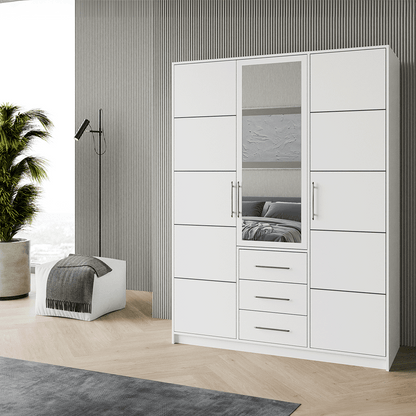 Wardrobe BALI D3 White + Mirror