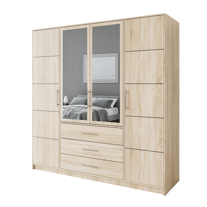 Wardrobe BALI D4 Oak Sonoma + Mirror