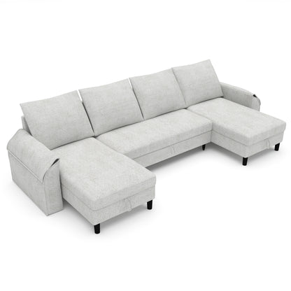 Corner sofa bed Aalija DF-020CSB u-shape - Light grey