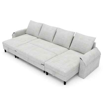 Corner sofa bed Aalija DF-020CSB u-shape - Light grey