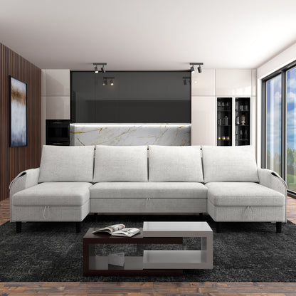 Corner sofa bed Aalija DF-020CSB u-shape - Light grey