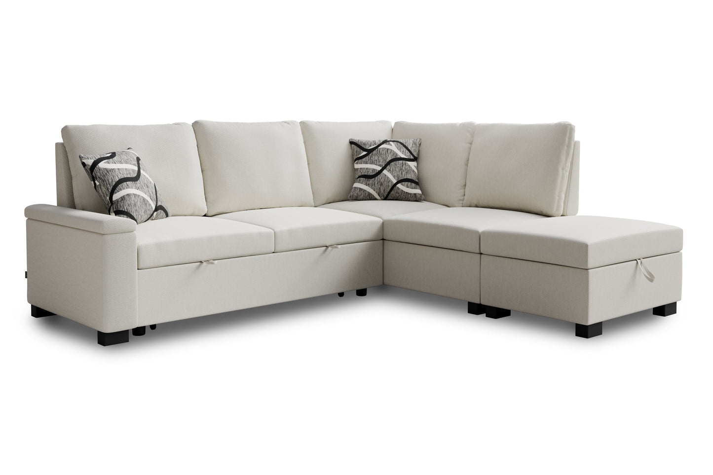 Corner sofa bed Abigail DF-018CSBR right-hand - Cream