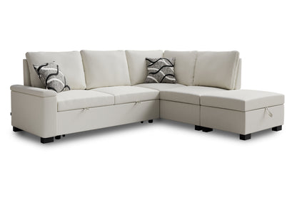Corner sofa bed Abigail DF-018CSBR right-hand - Cream