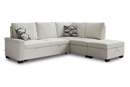 Corner sofa bed Abigail DF-018CSBR right-hand - Cream