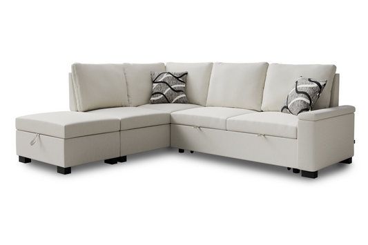 Corner sofa bed Abigail DF-018CSBL left-hand - Cream