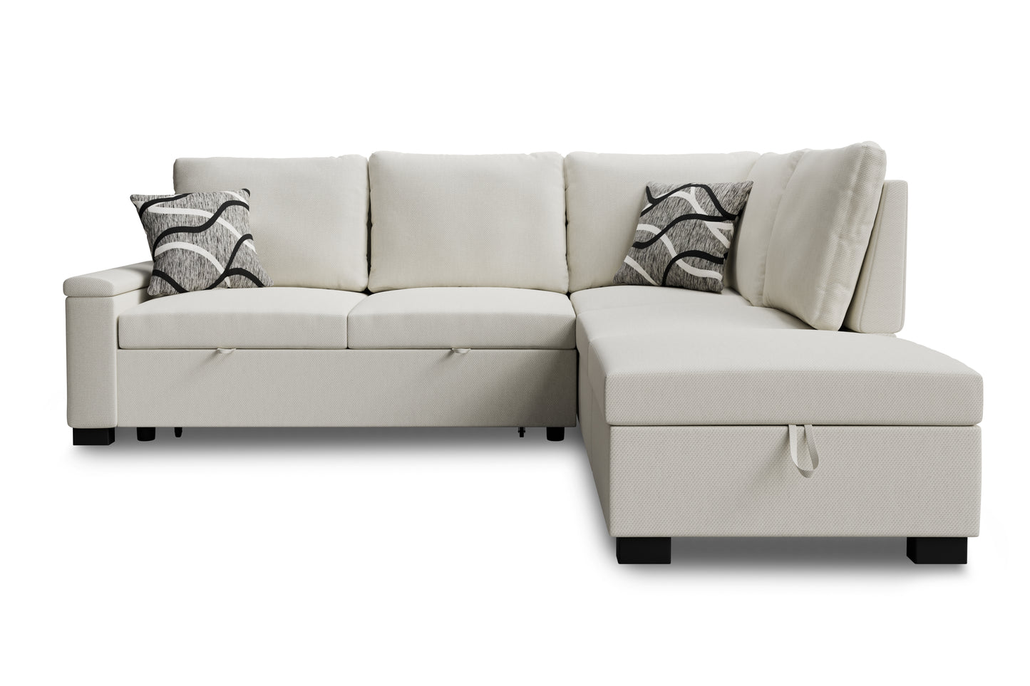 Corner sofa bed Abigail DF-018CSBR right-hand - Cream