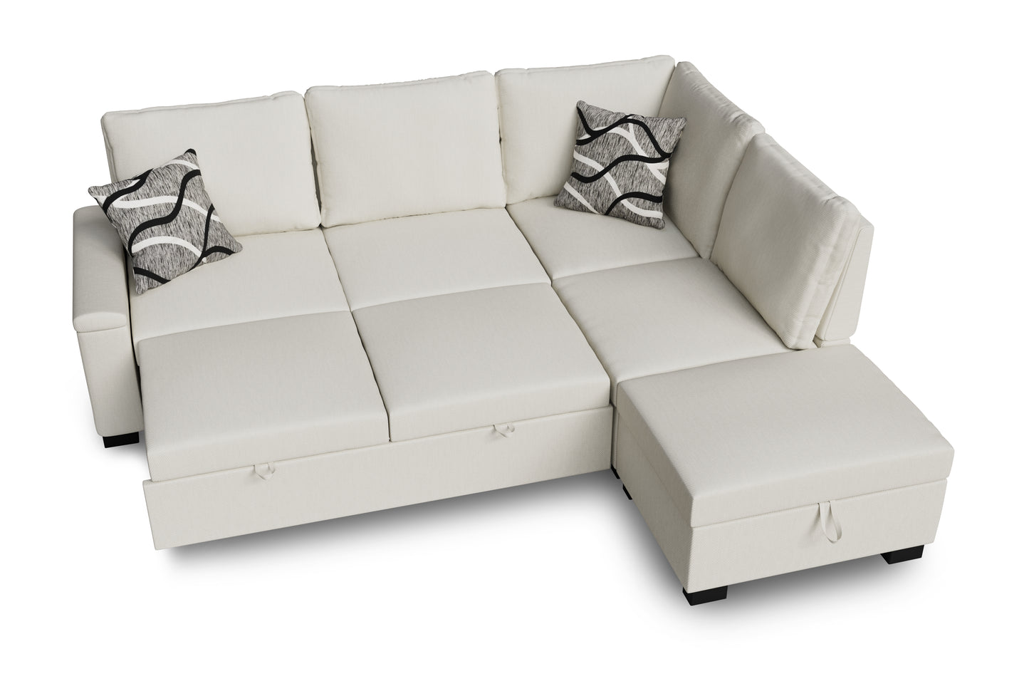Corner sofa bed Abigail DF-018CSBR right-hand - Cream