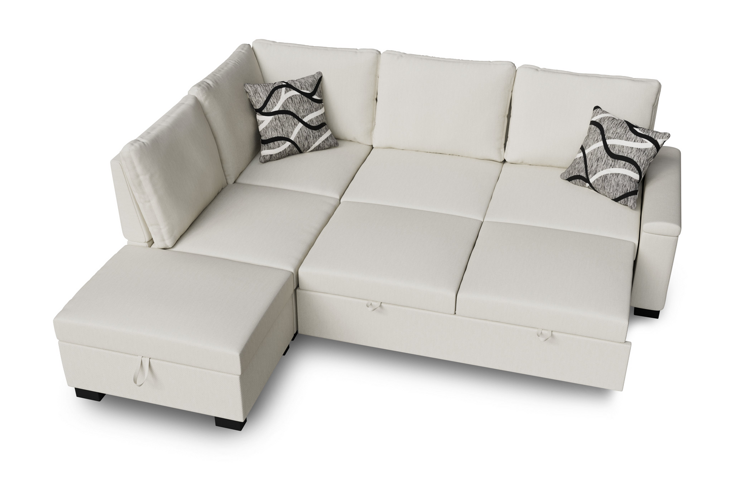 Corner sofa bed Abigail DF-018CSBL left-hand - Cream