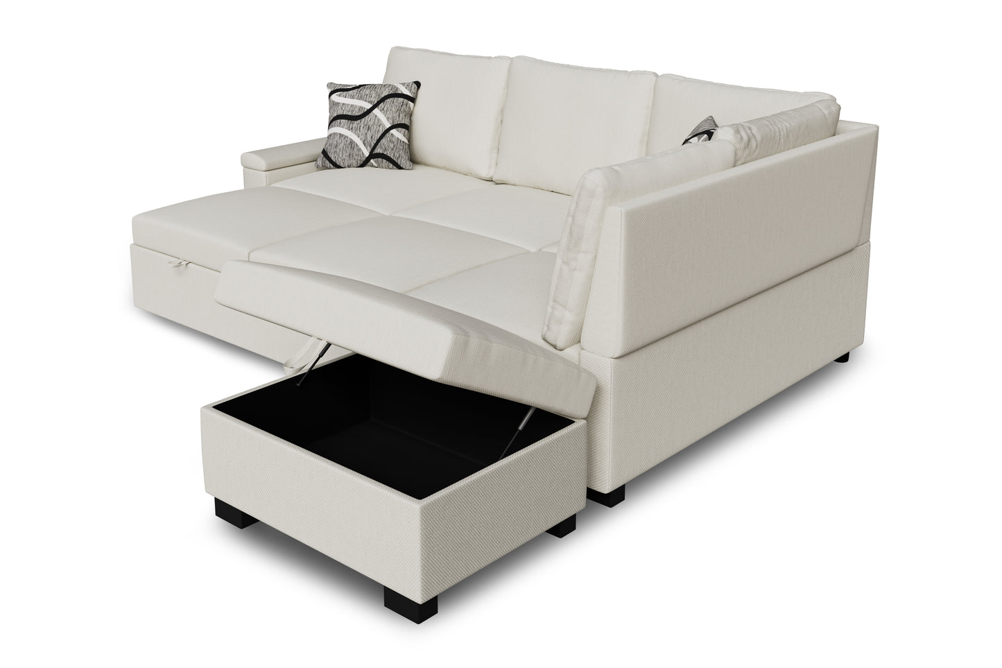 Corner sofa bed Abigail DF-018CSBR right-hand - Cream