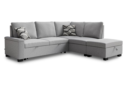 Corner sofa bed Abigail DF-018CSBR right-hand - Grey