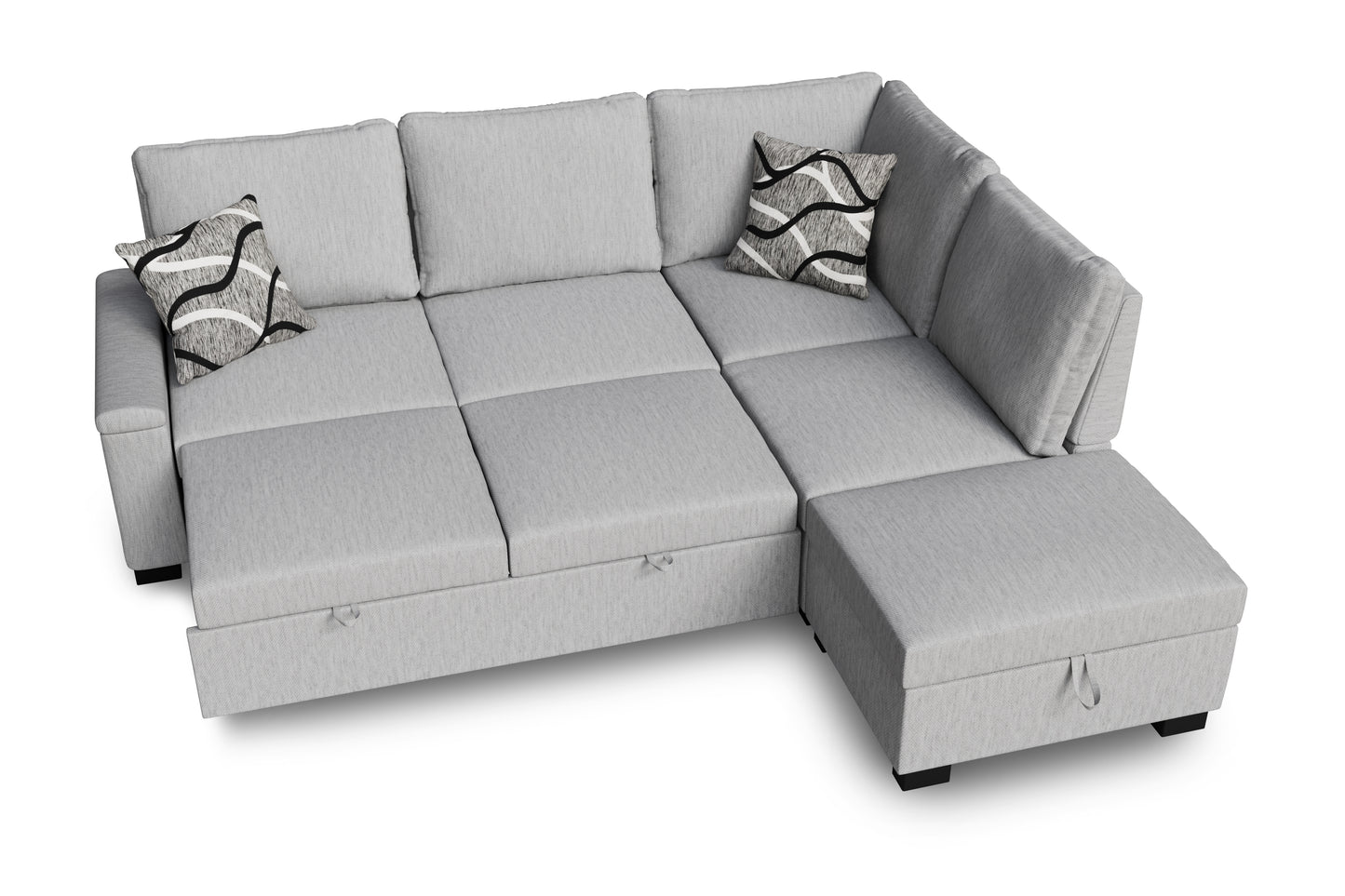 Corner sofa bed Abigail DF-018CSBR right-hand - Grey