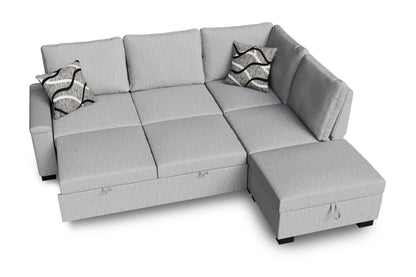 Corner sofa bed Abigail DF-018CSBR right-hand - Grey