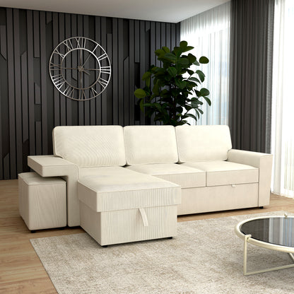 Corner sofa bed Everly DF-019CSB reversible - Cream