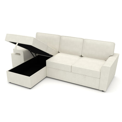 Corner sofa bed Everly DF-019CSB reversible - Cream
