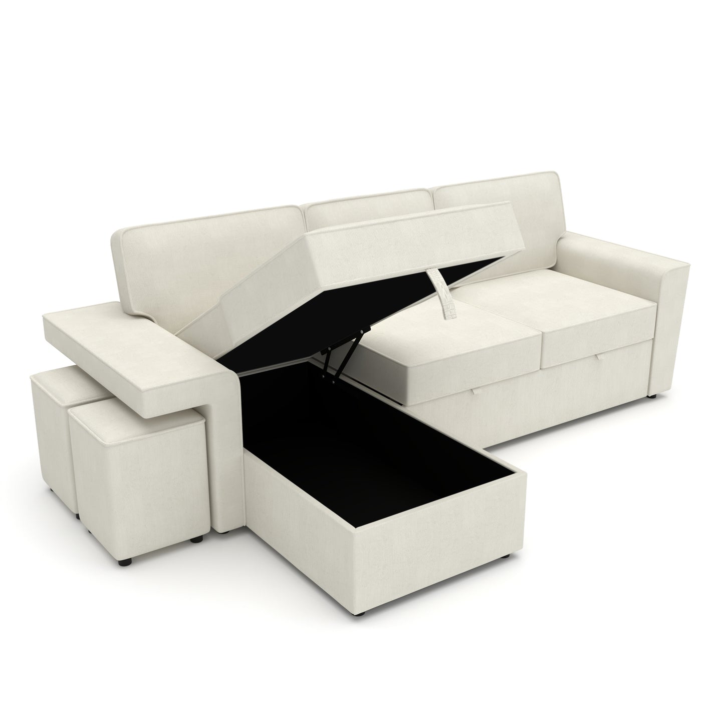 Corner sofa bed Everly DF-019CSB reversible - Cream