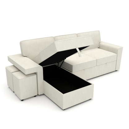 Corner sofa bed Everly DF-019CSB reversible - Cream