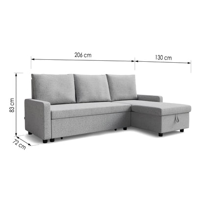 Corner sofa bed Lynda DF-012CSB reversible - Beige